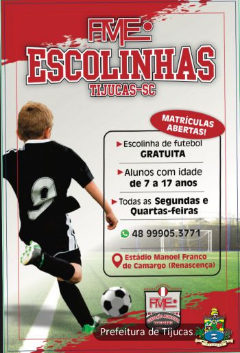 Inscrições abertas! Aulas gratuitas de futebol para crianças e